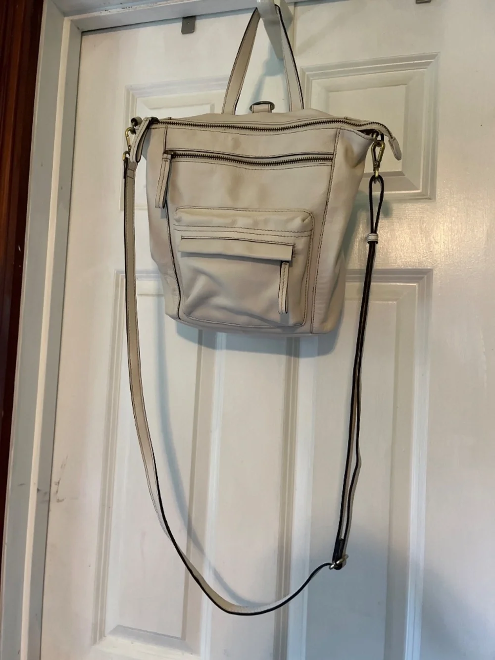 White Leather conversion Bag